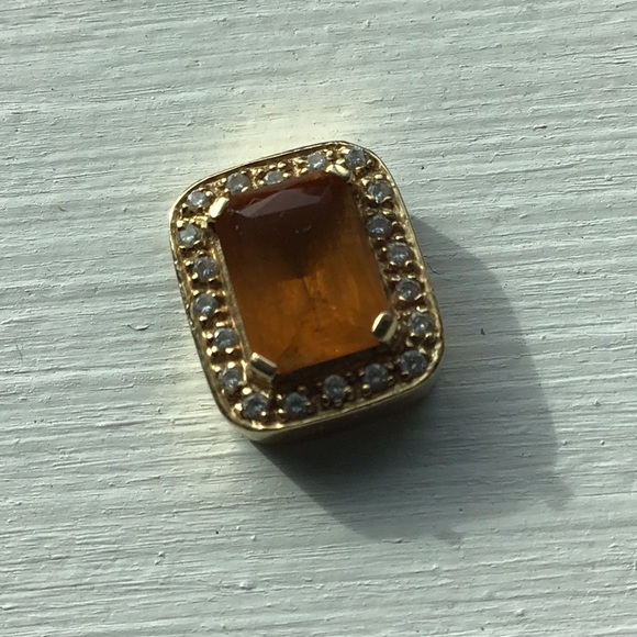 Citrine and diamond pendant - Picture 5 of 5